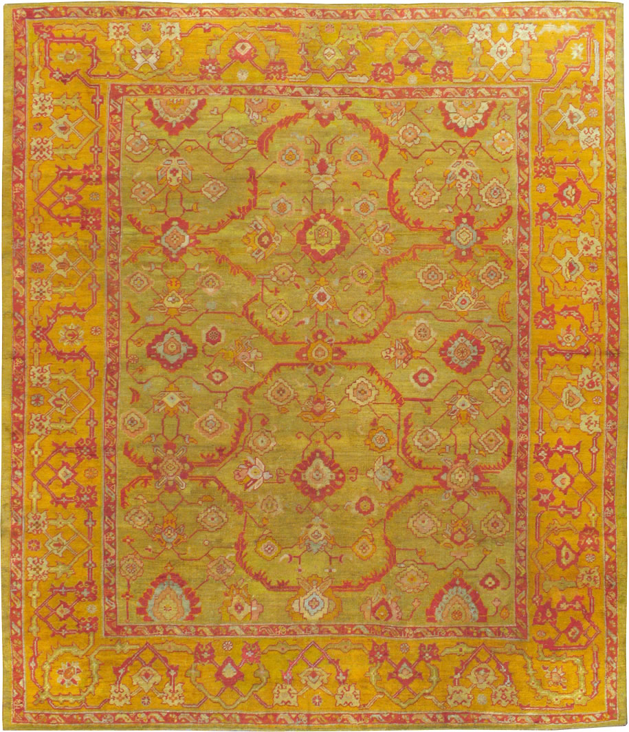 Antique Turkish Oushak Carpet, No.24476 - Gss