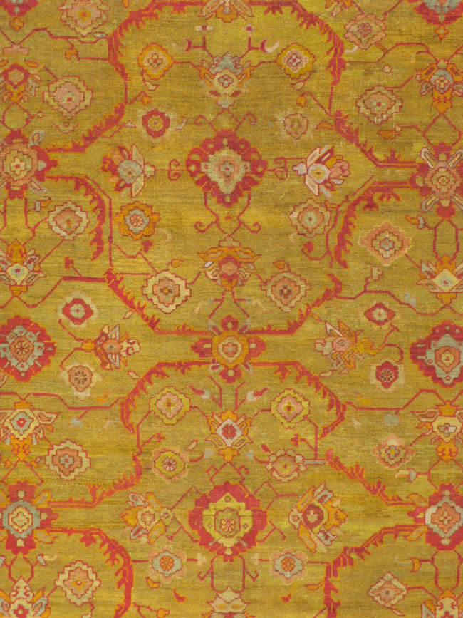 Antique Turkish Oushak Carpet, No.24476 - Gss