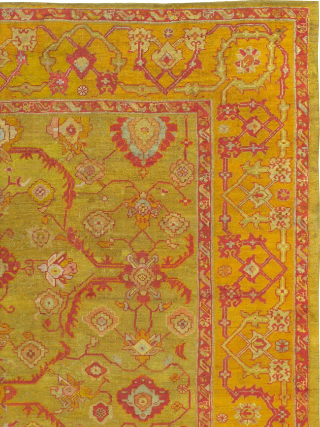 Antique Turkish Oushak Carpet, No.24476 - Gss