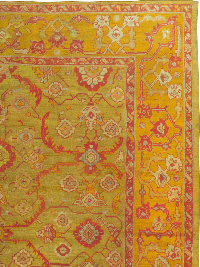 Antique Turkish Oushak Carpet, No.24476 - Gss