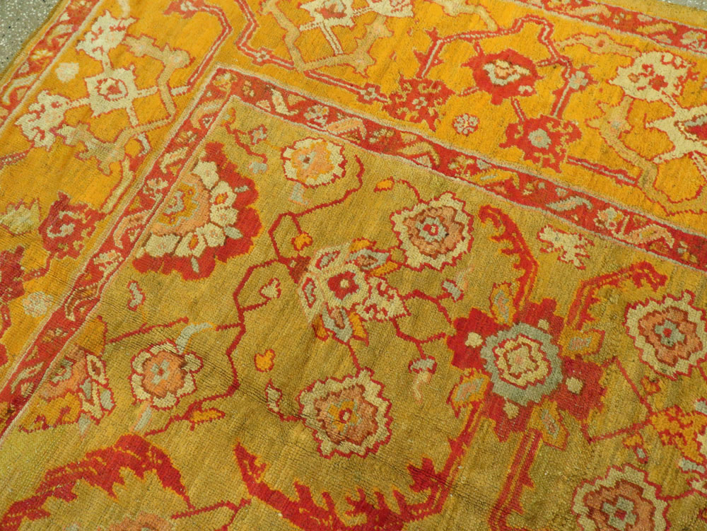 Antique Turkish Oushak Carpet, No.24476 - Gss
