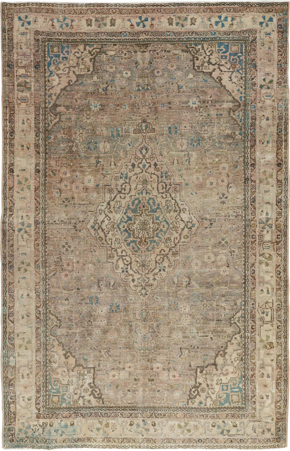 Antique Persian Sarouk Fereghan Accent Rug, No.24479 - Gss