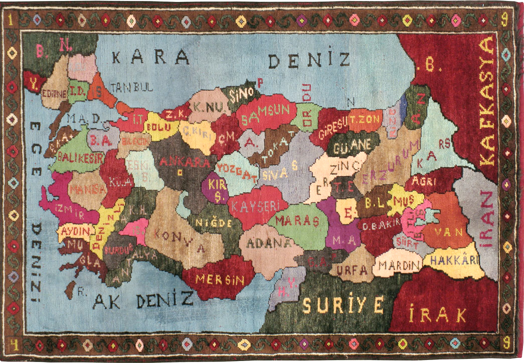 Vintage Turkish Anatolian Map Rug, No.24515 - Gss