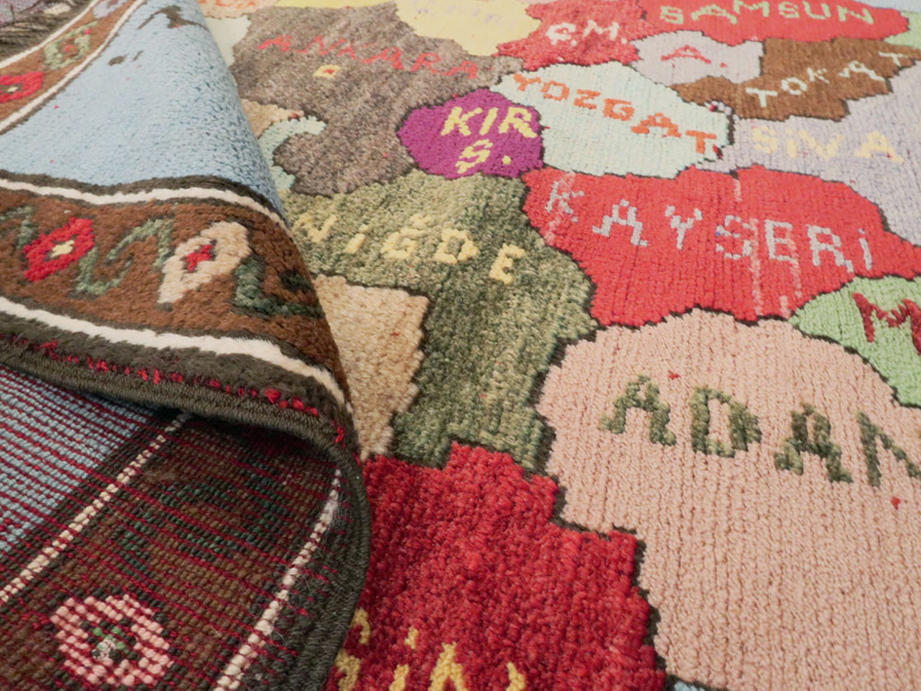 Vintage Turkish Anatolian Map Rug, No.24515 - Gss