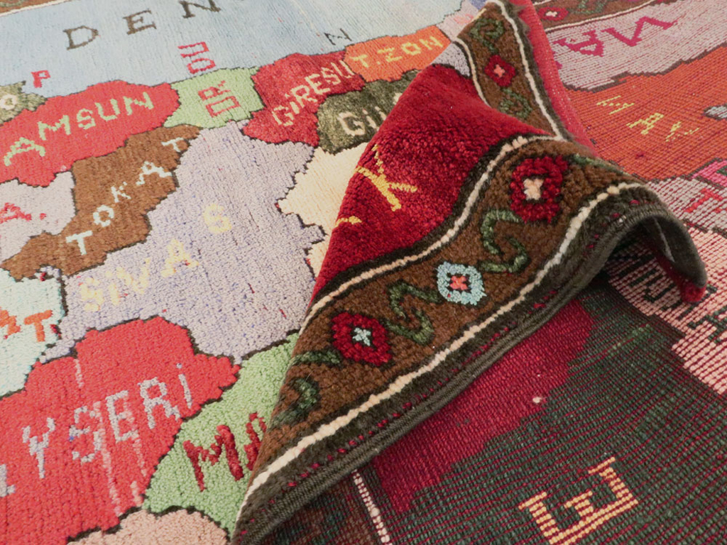 Vintage Turkish Anatolian Map Rug, No.24515 - Gss