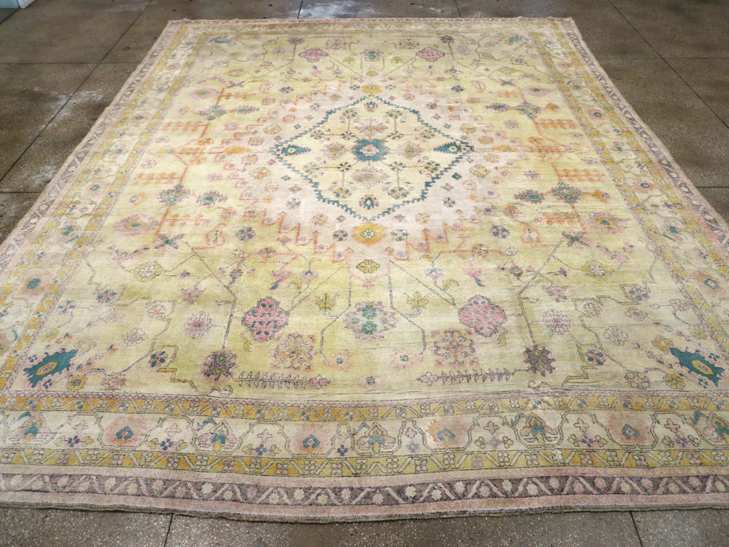 Vintage Indian Cotton Agra Carpet, No.24524 - Gss
