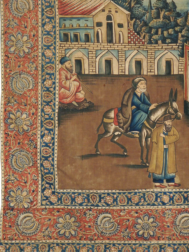 Vintage Persian Pictorial Textile, No.24527 - Gss