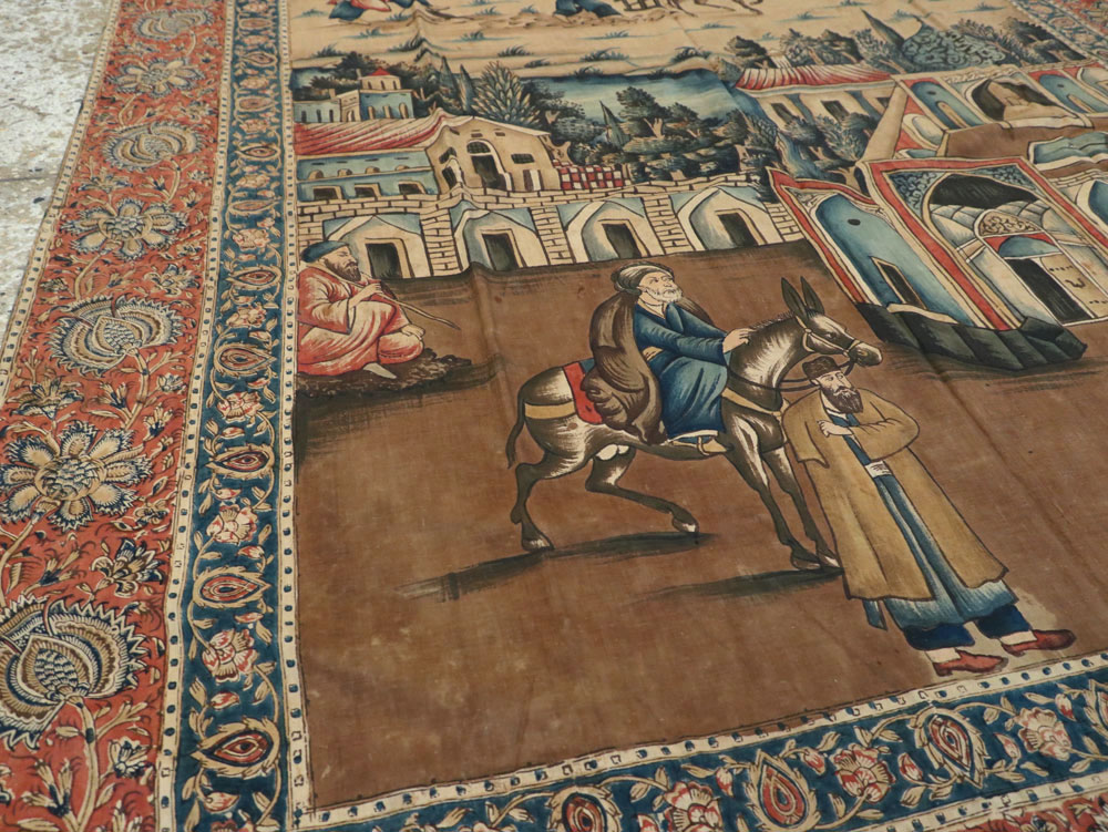 Vintage Persian Pictorial Textile, No.24527 - Gss