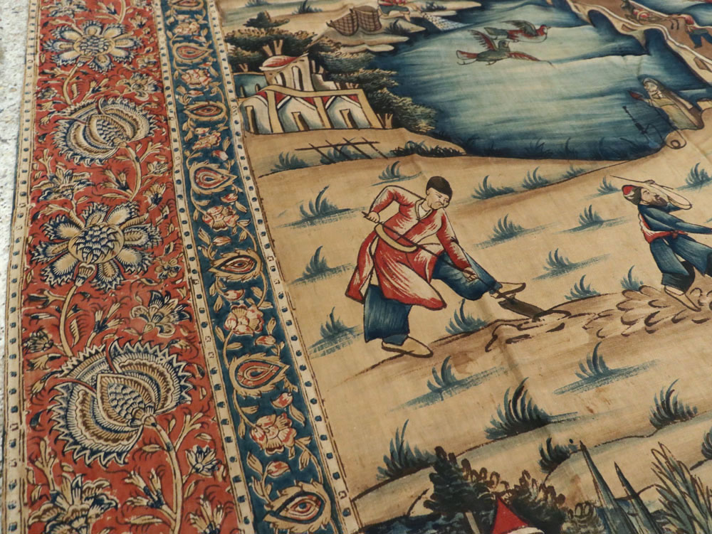 Vintage Persian Pictorial Textile, No.24527 - Gss