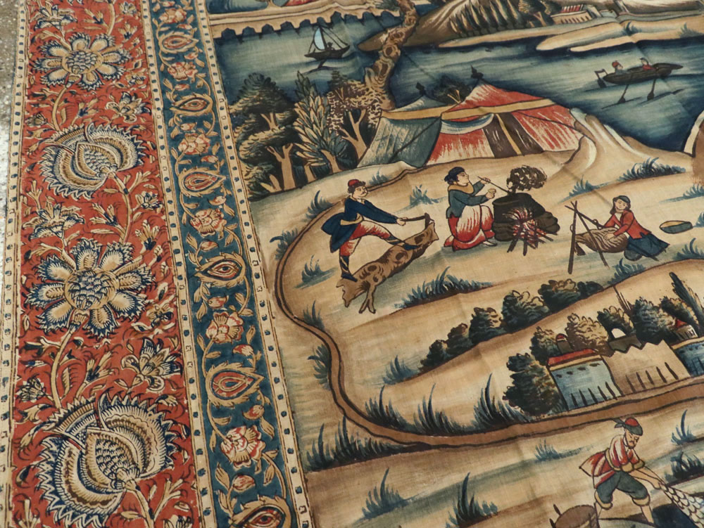 Vintage Persian Pictorial Textile, No.24527 - Gss