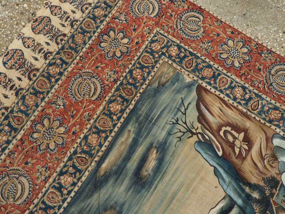 Vintage Persian Pictorial Textile, No.24527 - Gss