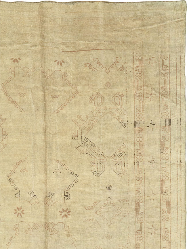 Antique Turkish Oushak Carpet, No.24530 - Gss