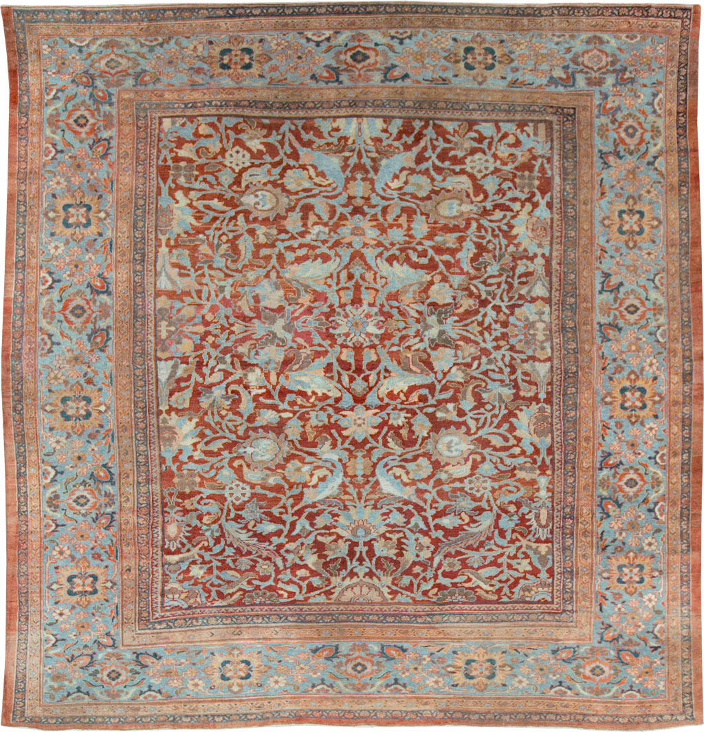 Antique Persian Sultanabad Large Square Room Size Carpet, No.24539 - Gss