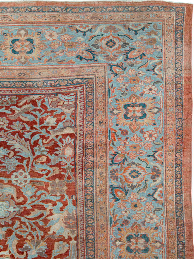 Antique Persian Sultanabad Large Square Room Size Carpet, No.24539 - Gss