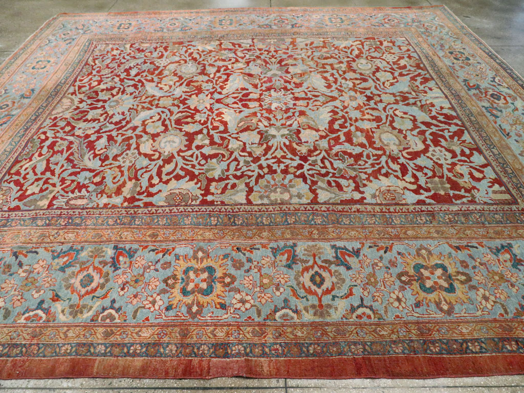 Antique Persian Sultanabad Large Square Room Size Carpet, No.24539 - Gss