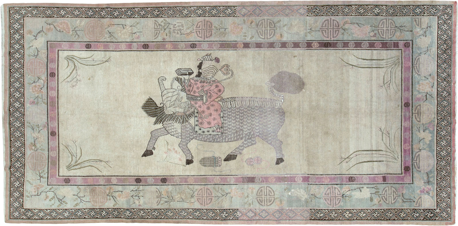 Antique East Turkestan Khotan Gallery Carpet, No.24542 - Gss