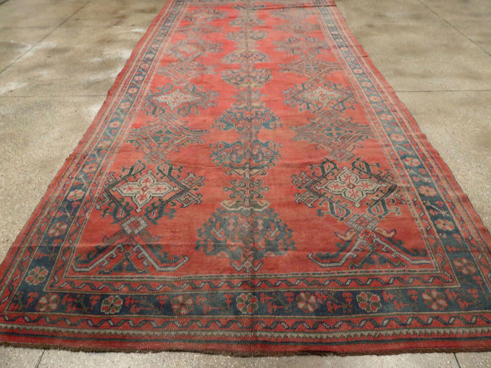 Antique Turkish Oushak Gallery Carpet, No.24548 - Gss