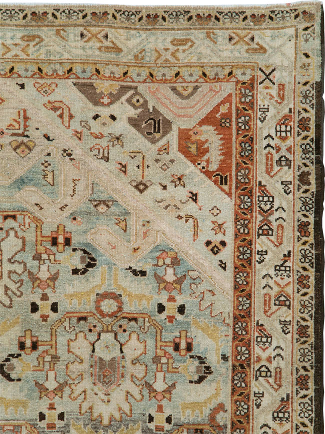 Vintage Persian Malayer Wide Gallery Runner, No.24581 - Gss