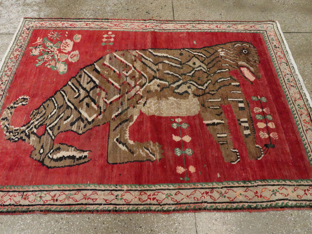 Antique Caucasian Karabagh Pictorial Rug, No.24589 - Gss