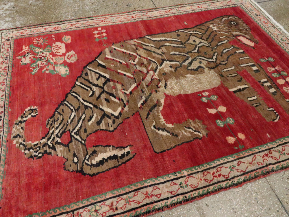 Antique Caucasian Karabagh Pictorial Rug, No.24589 - Gss