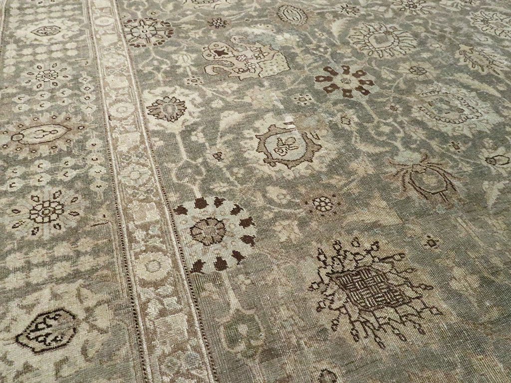 Antique Persian Tabriz Room Size Carpet, No.24597 - Gss