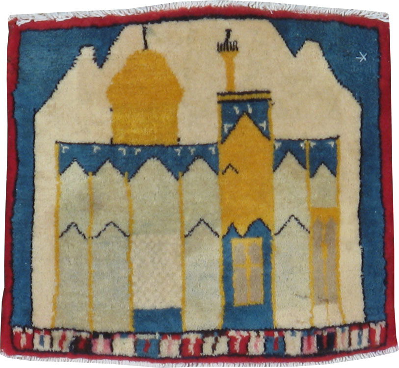 Vintage Persian Tabriz Pictorial Rug, No.24613 - Gss