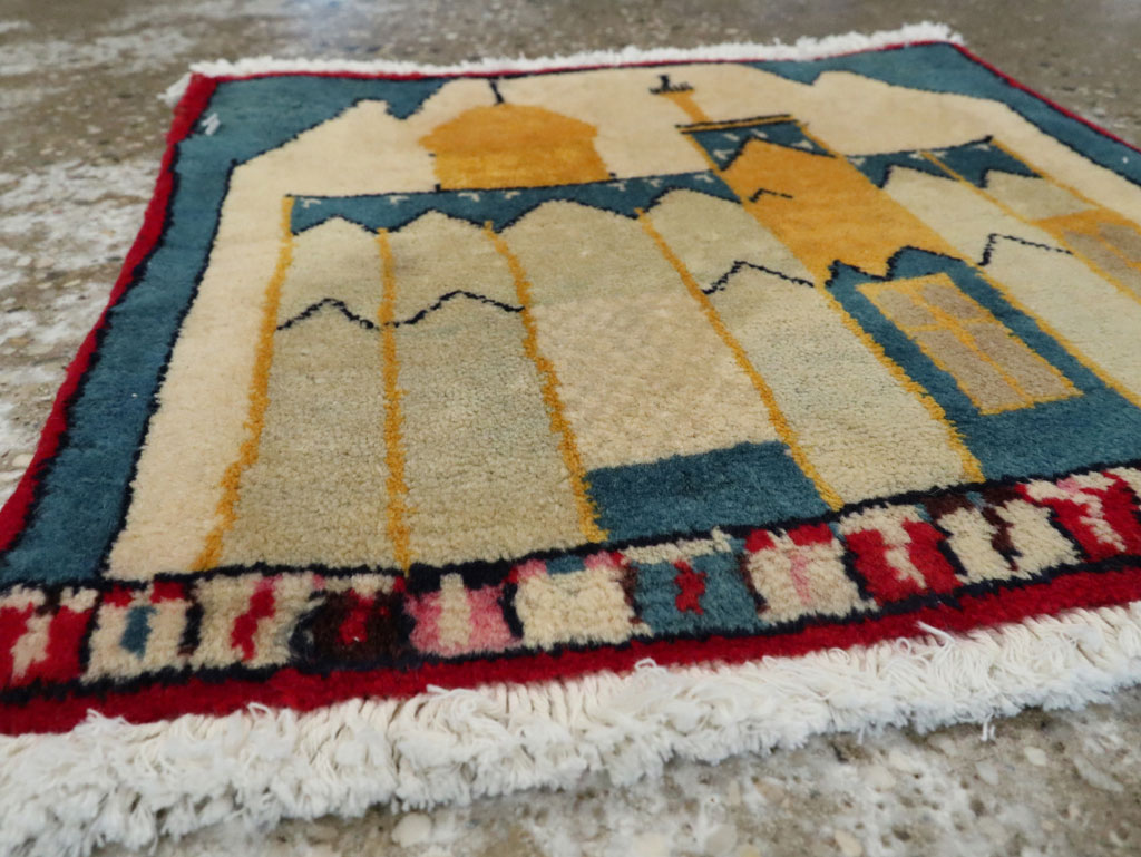 Vintage Persian Tabriz Pictorial Rug, No.24613 - Gss