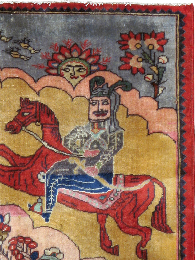 Vintage Persian Tabriz Pictorial Rug, No.24615 - Gss