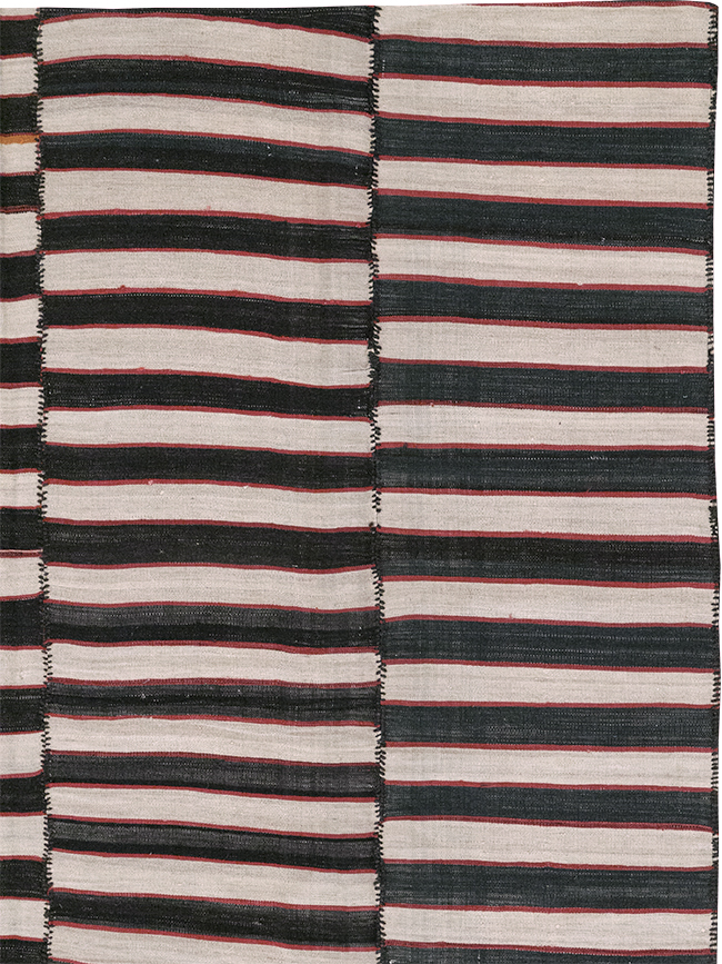 Vintage Persian Flatweave Kilim Room Size Carpet, No.24627 - Gss