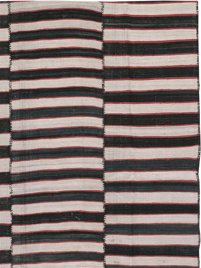 Vintage Persian Flatweave Kilim Room Size Carpet, No.24627 - Gss