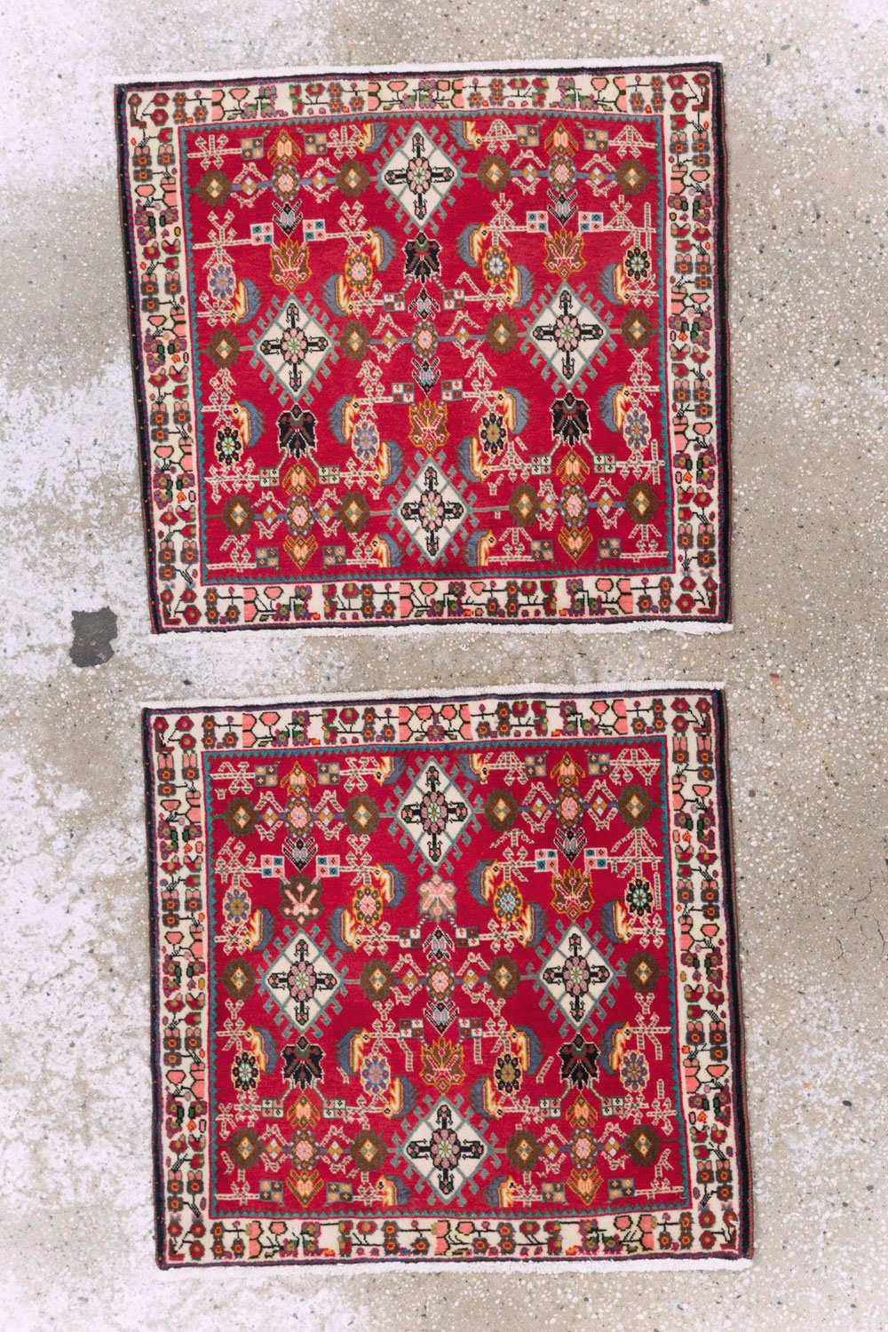 Vintage Persian Shiraz Square Rug (Pair: 3 of 4), No.24645 - Gss