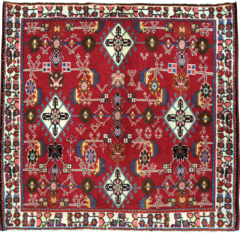 Vintage Persian Shiraz Square Rug (Pair: 4 of 4), No.24646 - Gss