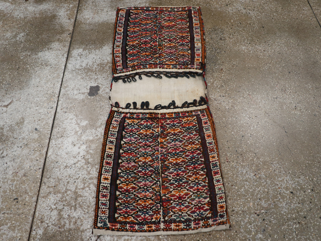 Vintage Persian Kurdish Saddlebag (Khorjin), No.24647 - Gss