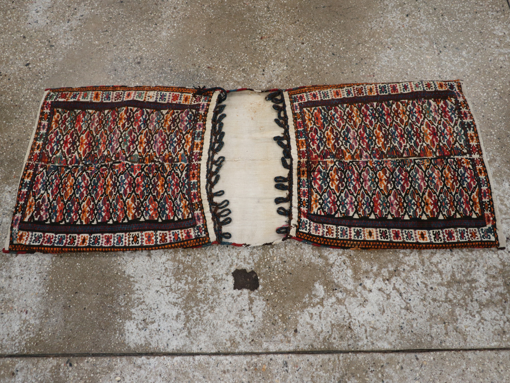 Vintage Persian Kurdish Saddlebag (Khorjin), No.24647 - Gss