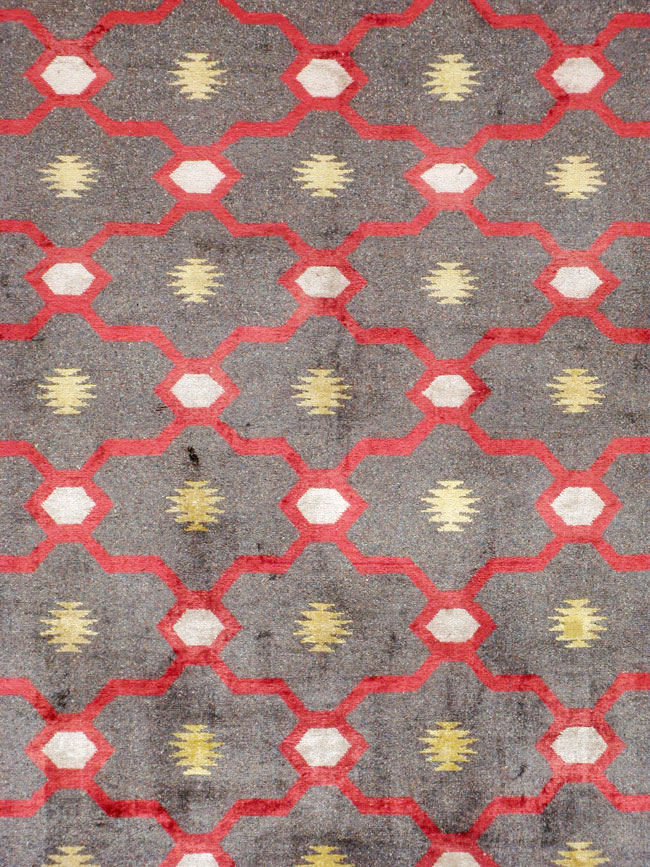 Vintage Indian Silk Agra Room Size Carpet, No.24652 - Gss