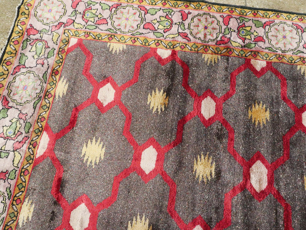 Vintage Indian Silk Agra Room Size Carpet, No.24652 - Gss
