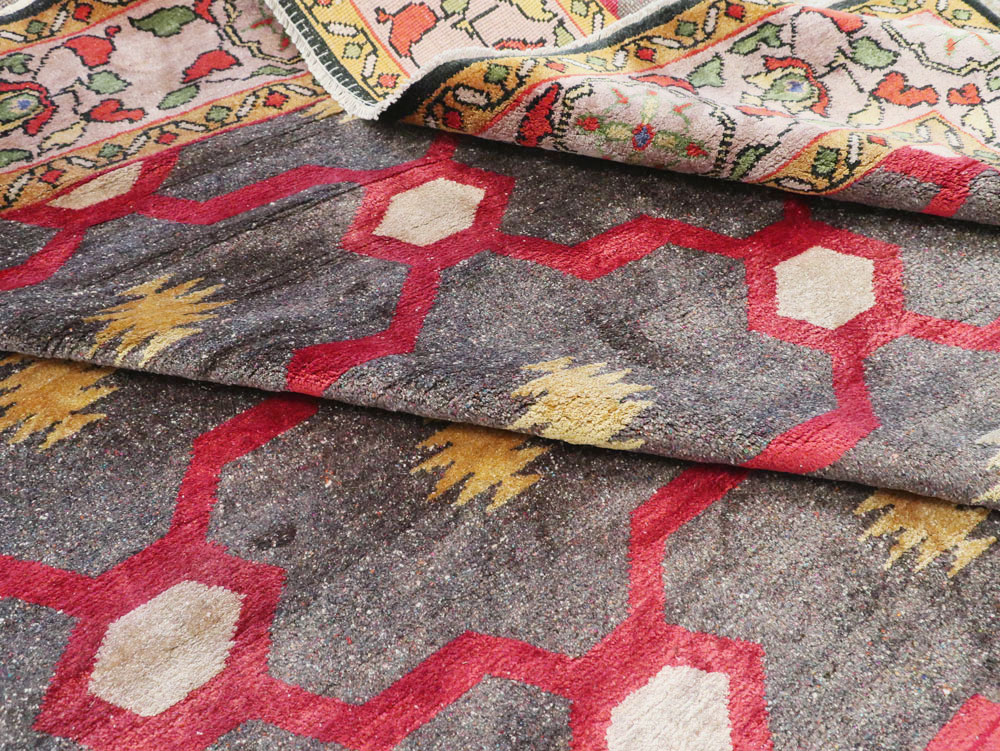 Vintage Indian Silk Agra Room Size Carpet, No.24652 - Gss