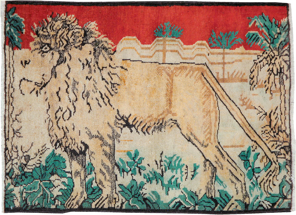 Vintage Persian Hamadan Pictorial Rug (Pair: 1 of 2), No.24658 - Gss