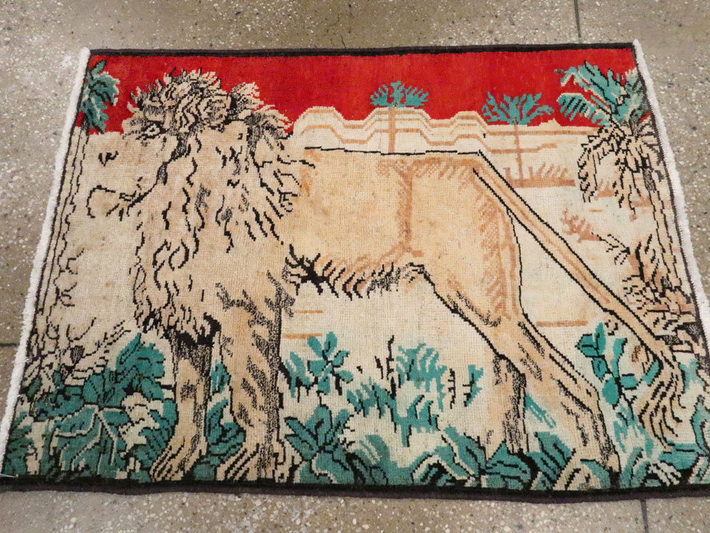 Vintage Persian Hamadan Pictorial Rug (Pair: 1 of 2), No.24658 - Gss