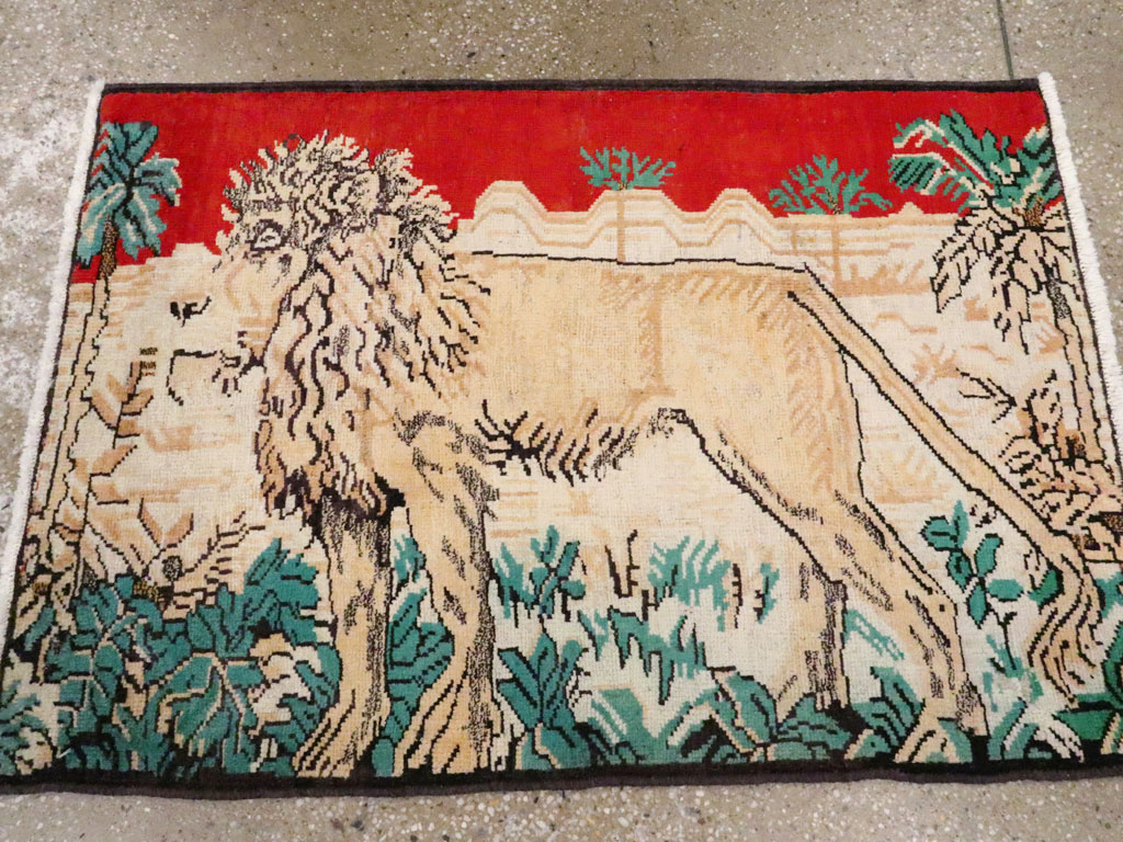 Vintage Persian Hamadan Pictorial Rug (Pair: 2 of 2), No.24659 - Gss