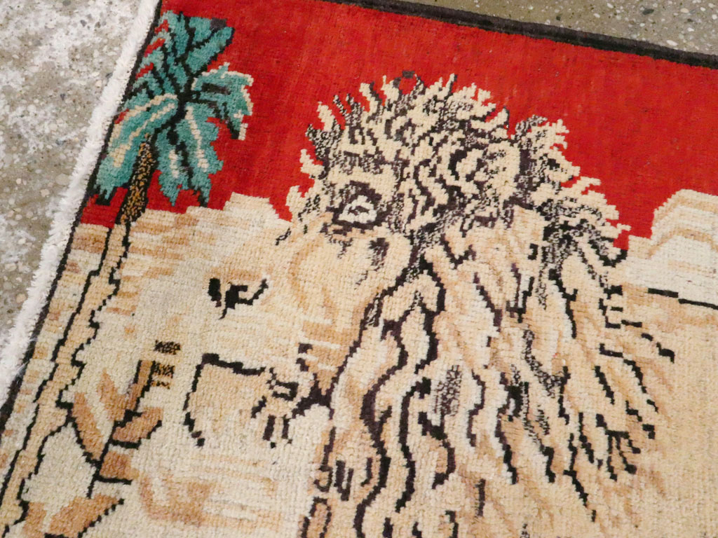 Vintage Persian Hamadan Pictorial Rug (Pair: 2 of 2), No.24659 - Gss