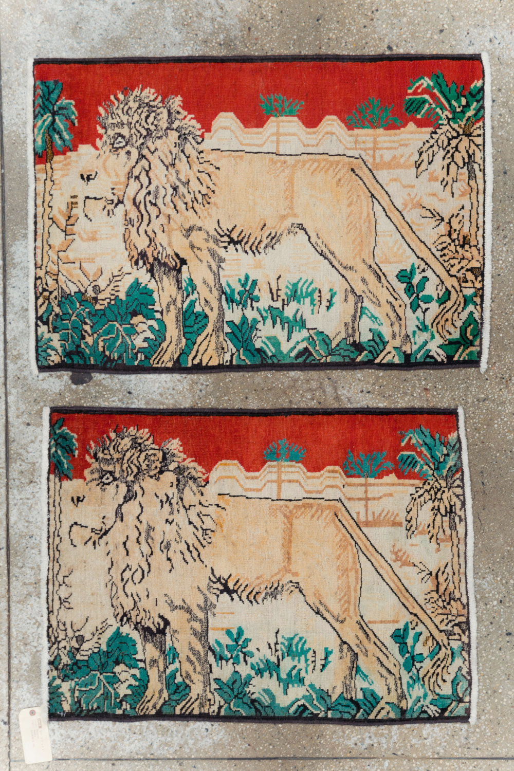 Vintage Persian Hamadan Pictorial Rug (Pair: 2 of 2), No.24659 - Gss