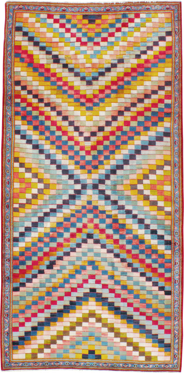 Vintage Persian Kashan Art Deco Rug, No.24661 - Gss