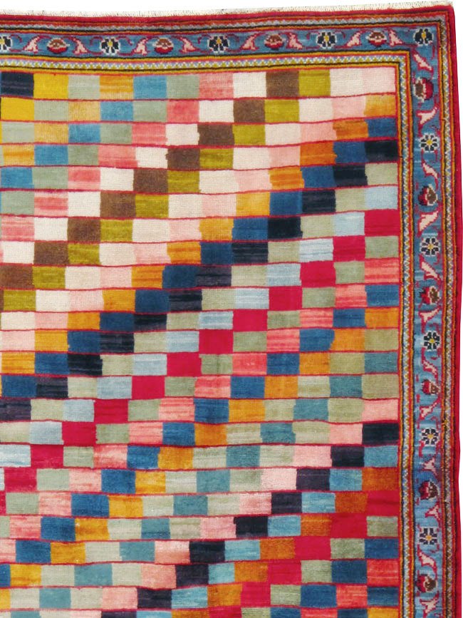 Vintage Persian Kashan Art Deco Rug, No.24661 - Gss