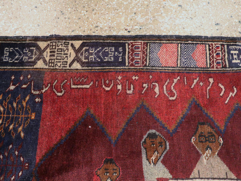 Vintage Persian Baluch Pictorial Rug, No.24702 - Gss