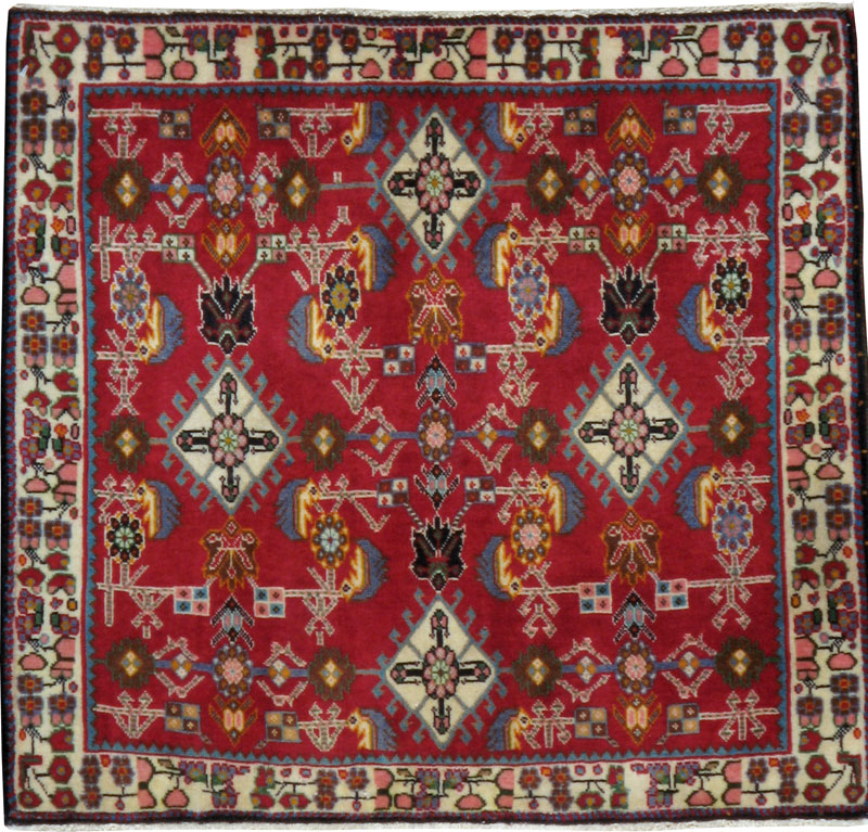 Vintage Persian Shiraz Square Rug (Pair: 1 of 4), No.24741 - Gss