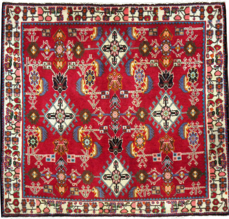 Vintage Persian Shiraz Square Rug (Pair: 1 of 4), No.24741 - Gss