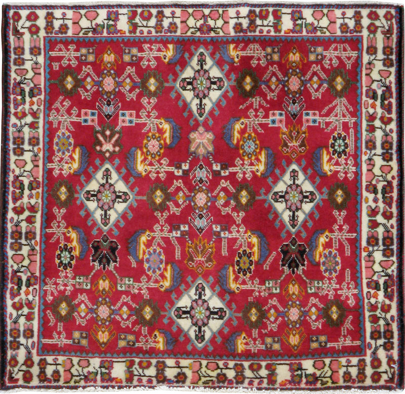 Vintage Persian Shiraz Square Rug (Pair: 2 of 4), No.24742 - Gss