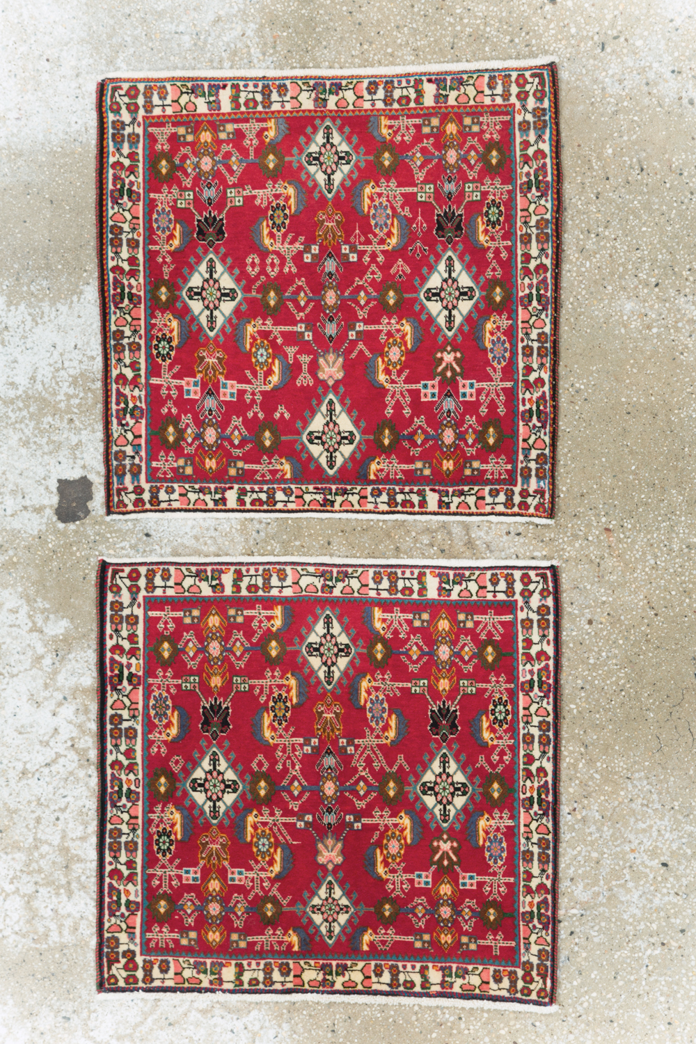 Vintage Persian Shiraz Square Rug (Pair: 2 of 4), No.24742 - Gss