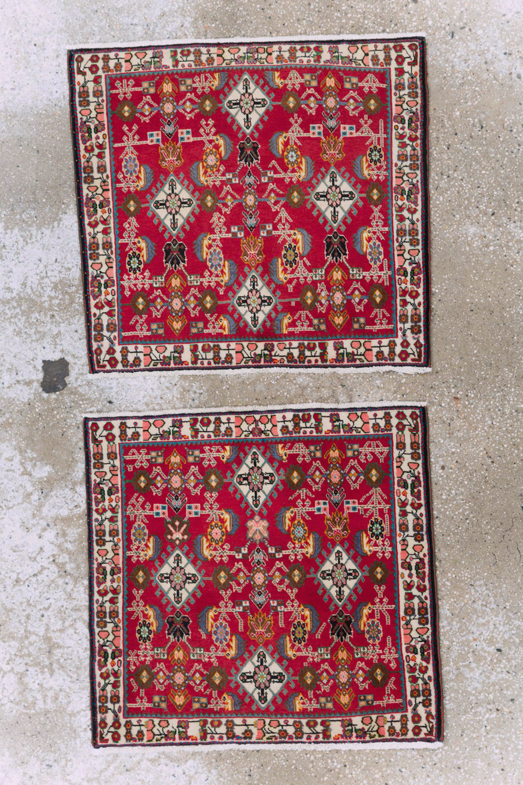 Vintage Persian Shiraz Square Rug (Pair: 2 of 4), No.24742 - Gss